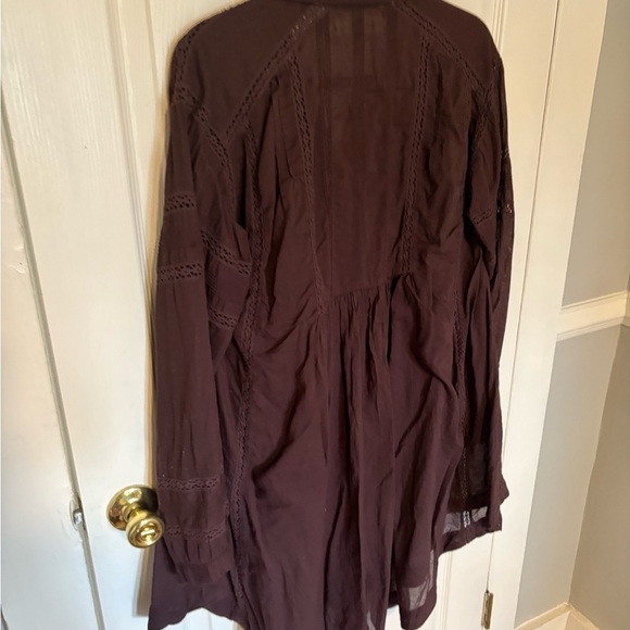 We The Free Free People Victorian Buttondown Top - Size S - Deep Eggplant Purple - Picture 8 of 11